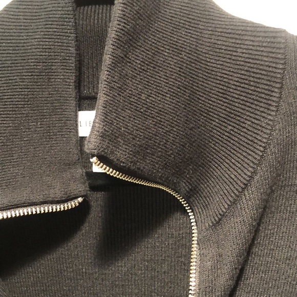 Mens Calibrate black ribbed cotton modal zip front sweater M - Picture 2 of 7